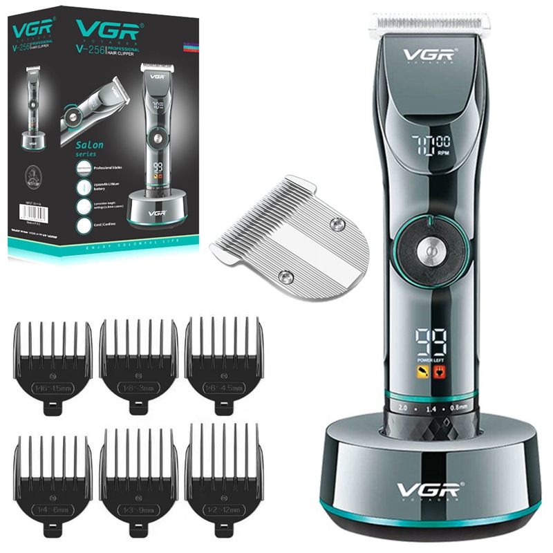 VGR-cortadora de pelo para barbería, 15 velocidades de Motor, cortadora de barba para hombres, Máquina para cortar cabello eléctrica