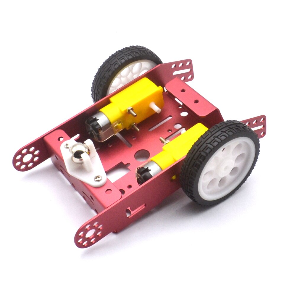 Aluminum Alloy Car Robot Car Intelligent Car Chassis Alloy Chassis 2-Wheel Car Diya30: Red