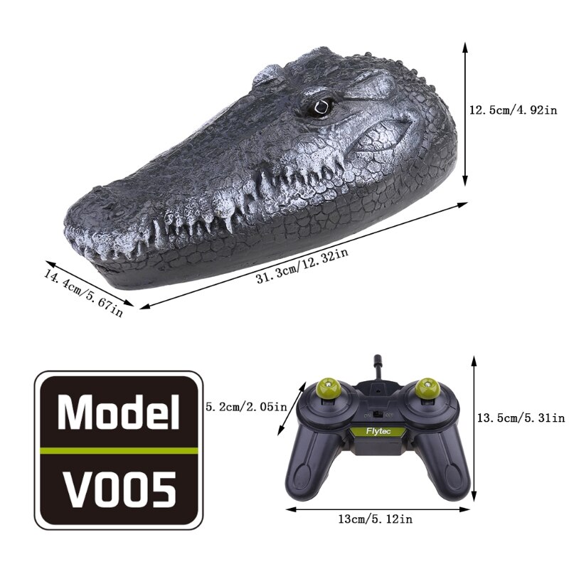 V005 2.4G 4CH Afstandsbediening Elektrische Rc Boot Met Simulatie Krokodil Hoofd Spoof Speelgoed Halloween Decor