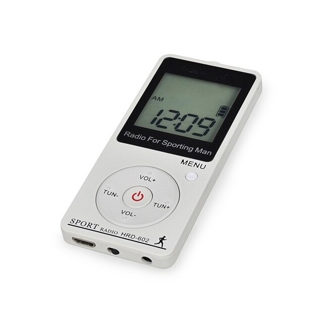 Draagbare Fm/Am Radio Mini Radio Ontvanger Met 1.57 &quot;Lcd-scherm FM76-108MHZ,9Khz/10Khz Ontvanger Met Stereo Oortelefoon: White