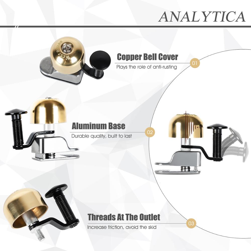 WEST BIKING Road Bike Bell Retro Ultralight Handlebar Horn Safety Alarm Aluminum Alloy Copper Bike Accessories MTB Bicycle Bell