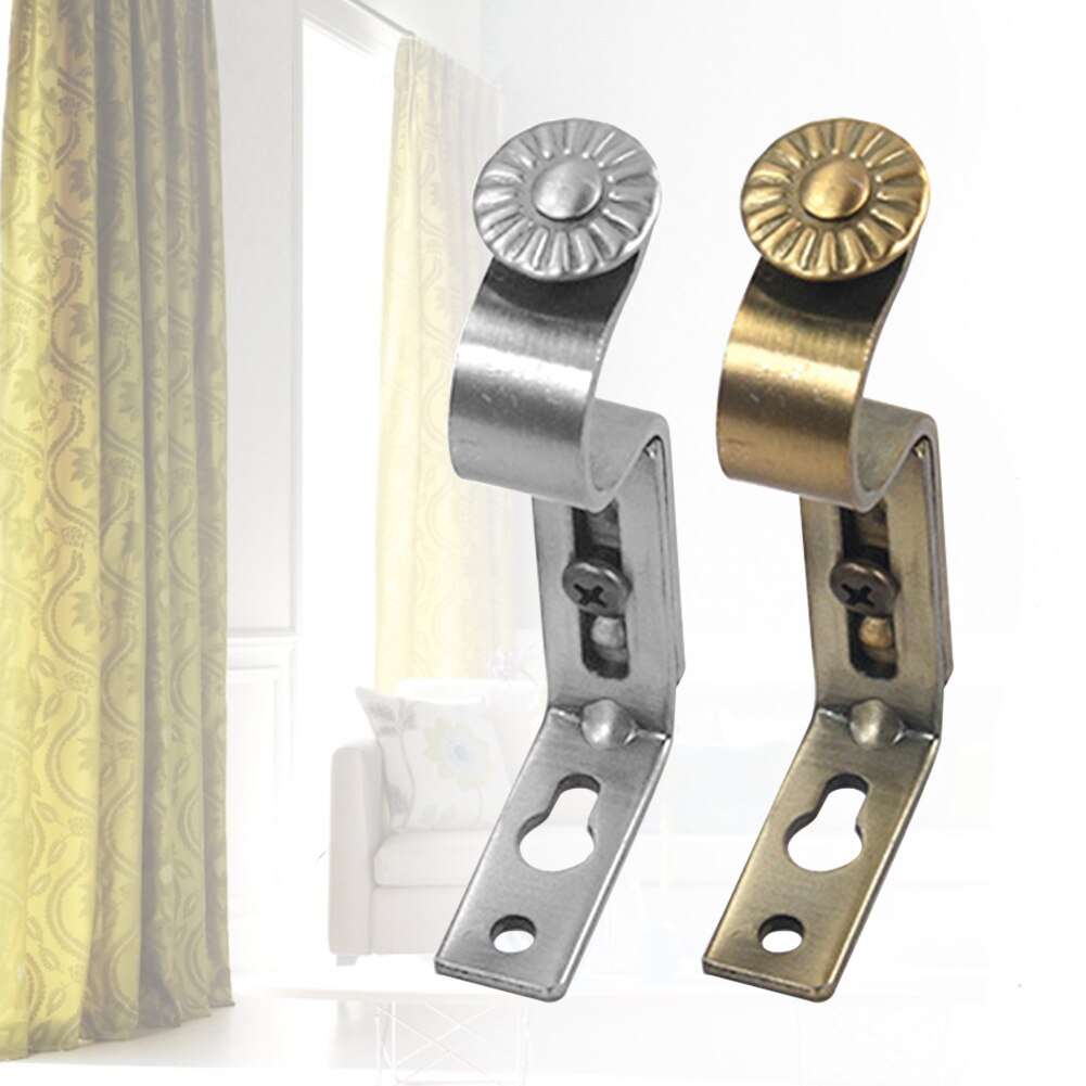 Holder Home Window-Dressing Fixed Curtain Rod Bracket Iron With Screws Decorative Support Hardware Modern Practical Easy Install