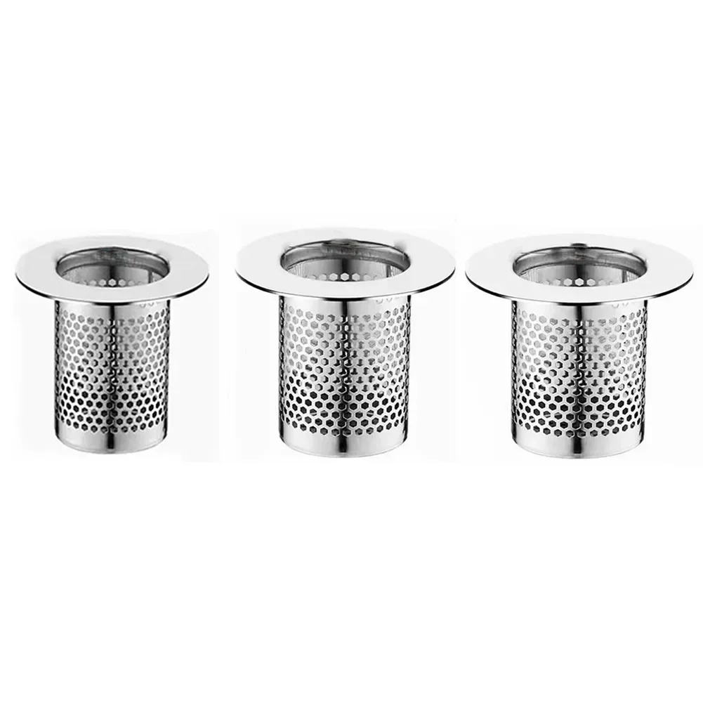 Avløpssil i rustfritt stål, vasksil, dusjavløpsfilter, netting, kjøkkenvasksil, hårfanger 5/5.5/6.5cm