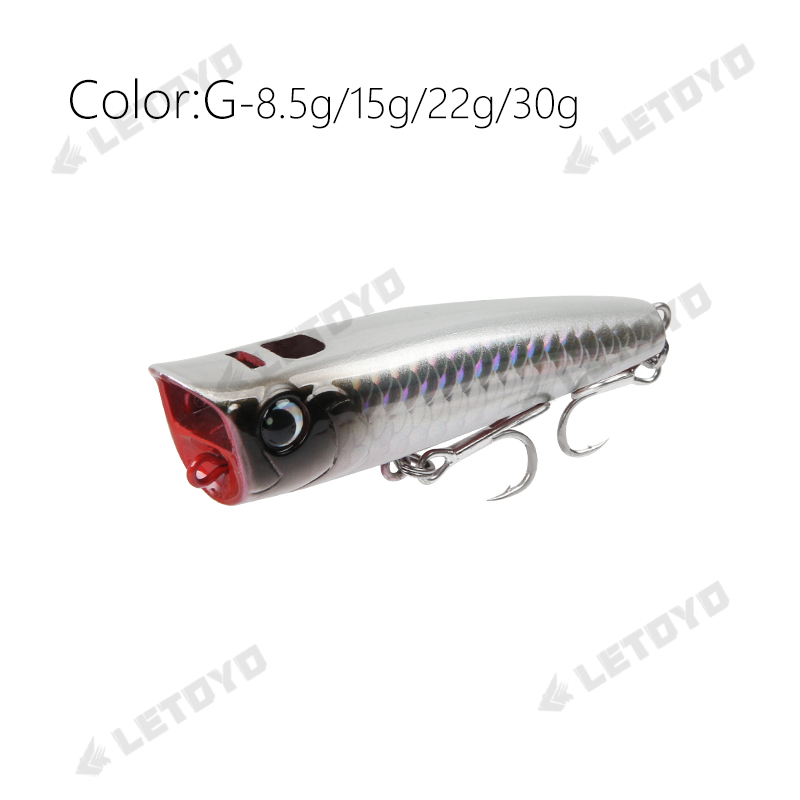 LETOYO Topwater popper 8.5-30g galleggiante musica rock pop Esche dure artificiali per esca da pesca al luccio persico spigola: 120 millimetri / Rosa