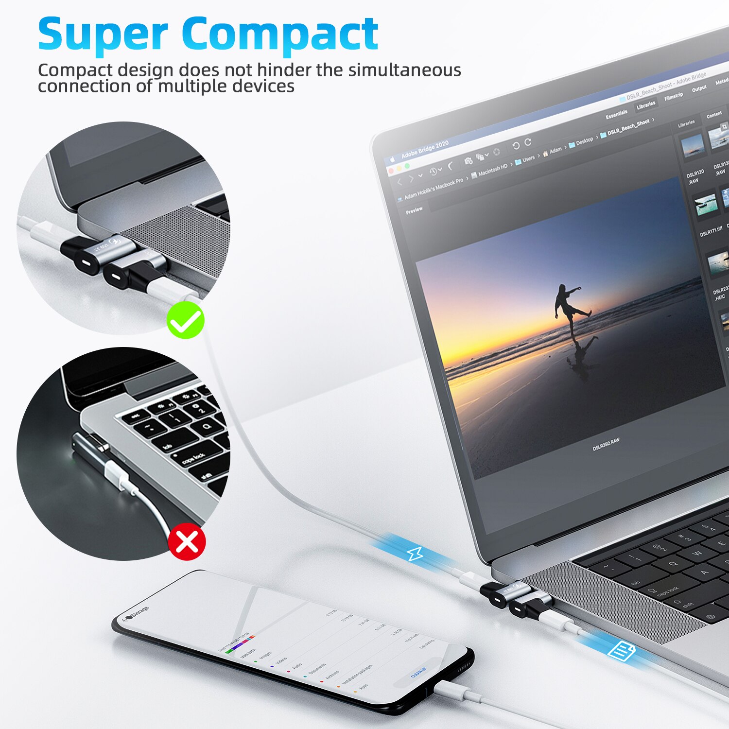 Adattatore USB-C Da 2 Pezzi Da 140 W, Adattatore Magnetico A USB 40 Ricarica Rapida Da 40 Gbps Trasferimento Dati Video 8k A 60 Hz Per Thunderbolt 34 Macbook Proair Steam Deck Design Piatto 77054411
