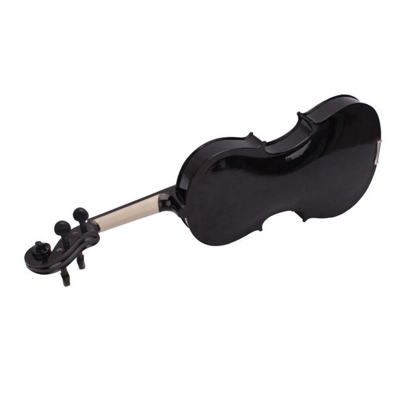 4/4 akustisk violinfioler i fuld størrelse sort med sag rosin og violin skulderstøtte til 4/4-3/4 størrelse med sammenklappelig