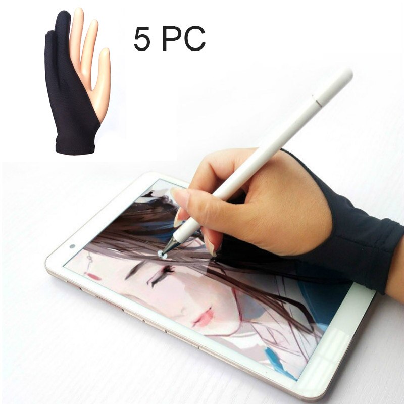 5pz guanti da dito per tavoletta da disegno/pittura per IPad antivegetativa/tocco tavoletta guanti da dito sia per mano destra/sinistra