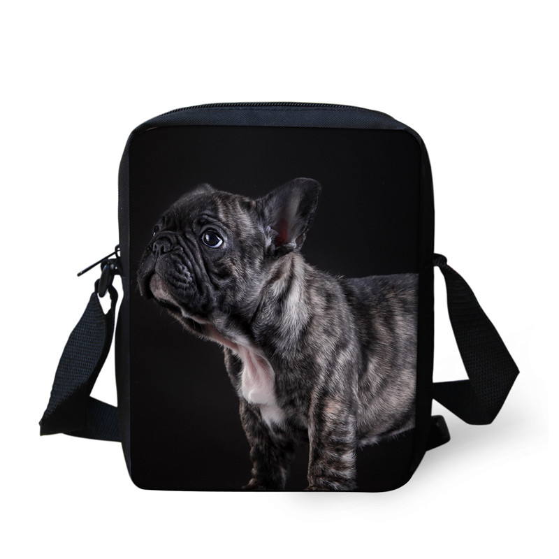 Mini bolsos cruzados con estampado 3D de Bulldog Francés para mujer, bandolera de viaje, bolso de hombro: Verde