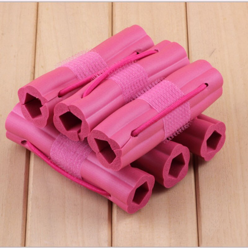 Roze 6 stuks/set magische schuimspons krultang diy golvend haar reis thuisgebruik zachte krultang rollers stylingtools