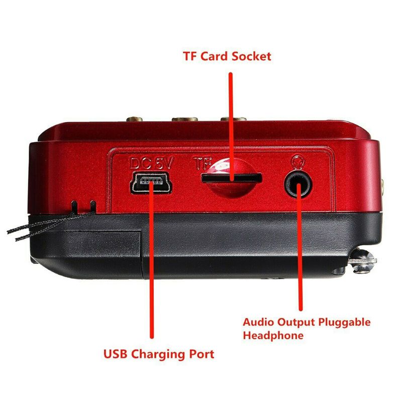 Multifunctional Portable Radio, Small Handheld Radio ,Rechargeable Digital FM USB TF MP3 Player Speaker Devices Supplies