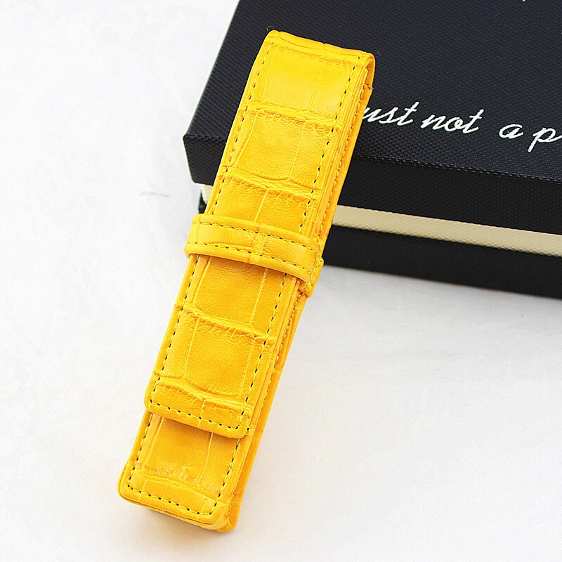 Handgemaakte Lederen Pen Case Bag Potlood Fontein Sleeve Bag Vintage Pouch voor Enkele Pen Stylus Balpen Leuke Stationair: Q