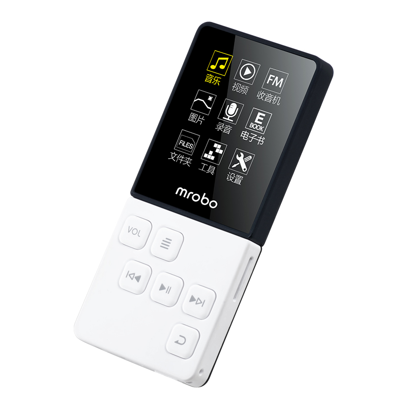 Mrobo HIFI MP3 Player Built-in Speakers High Sound MINI Music Player Support 64G TF Card FM E-book