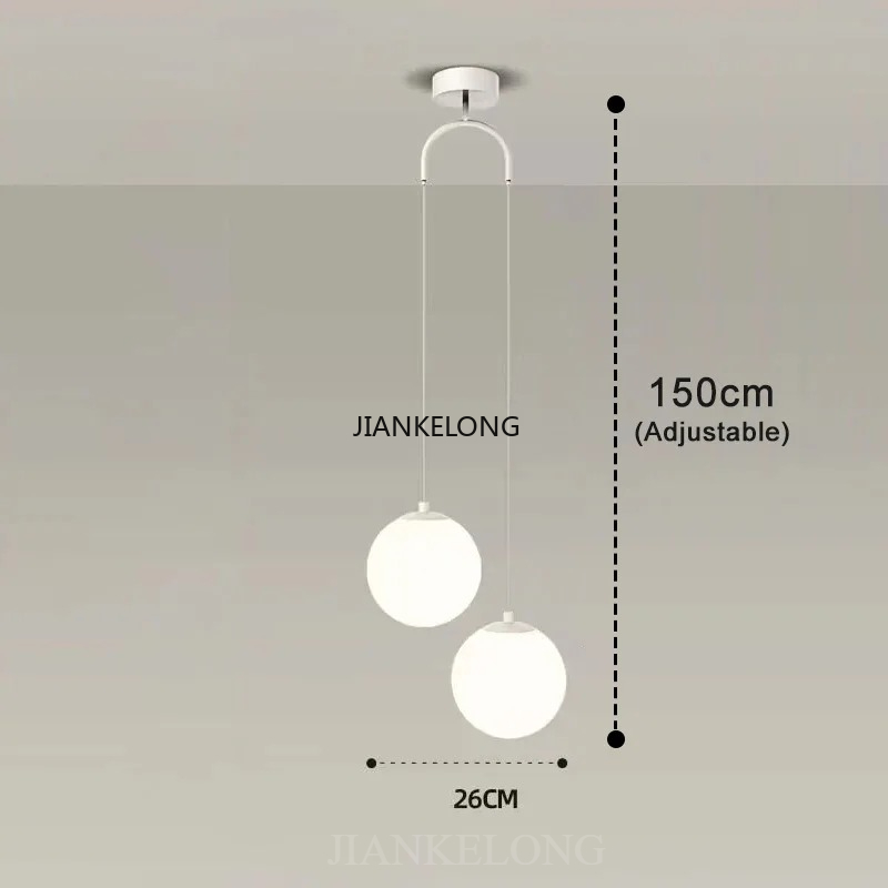 Moderne Glas-LED-Pendelleuchten Nordische Wohnzimmer-Schlafzimmer-Beleuchtung Innenbeleuchtung Restaurant Bar Heim-Dekor Hängelampe 220V: Kaltweiß / Rosa