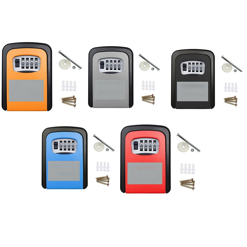 Key Safe Box Outdoor Digit Wall Mount Combination Password Lock Aluminum Key Storage Box Security Safes