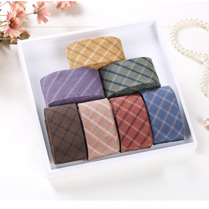 10meters Grid Stripe Yarn Dyed Cotton Bias Binding Tapes Ribbon for DIY Patchwork Accessories Cotton Fabric Trimming Sewing