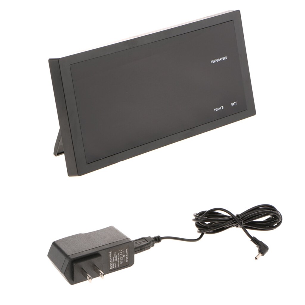 Large Digital LED Wall Clock Temperature Date Fold Out Stand US Standard