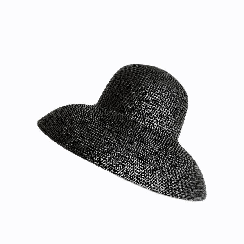 Audrey Hepburn Straw Hat Sunken Modelling Tool Bell-shaped Big Brim Hat Vintage High Pretend Bility Tourist Beach Atmosphere Hat