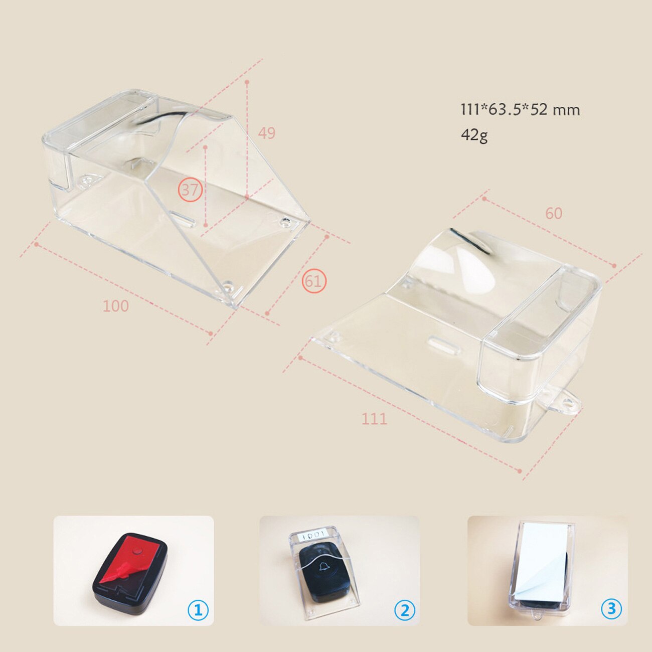 Waterproof Cover For Wireless Doorbell Smart Door Bell Ring Chime Button Transmitter Launchers Heavy Rain Snow