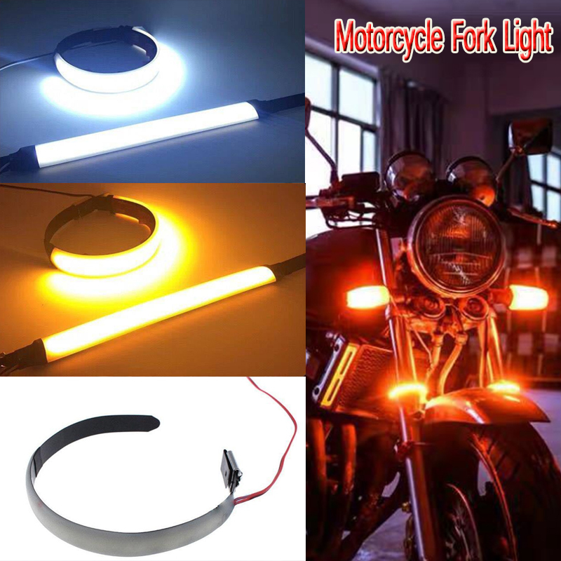 Motorfiets Vork Licht LED 12V 120 Graden Kijkhoek Richtingaanwijzer Strip voor Honda Harley Motorfiets Modificatie Accessoires