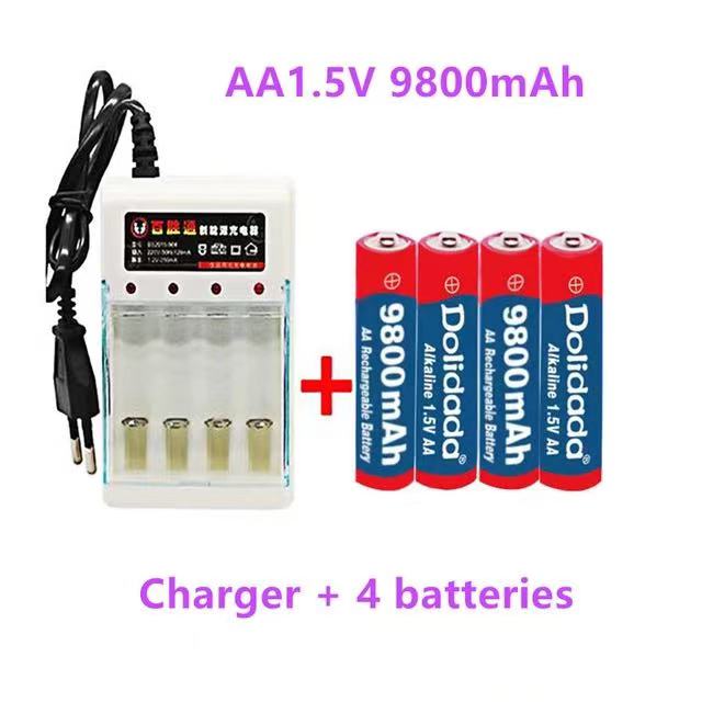 Tag aa batteri 9800 mah laddningsbart batteri  aa 1.5 v laddningsbara alcalinas drummy + gratis shopping