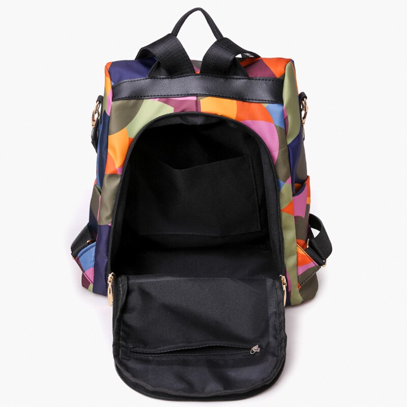 Waterproof Oxford Women Backpack Colored circles Anti-theft Women Backpacks Ladies Large Capacity Backpack