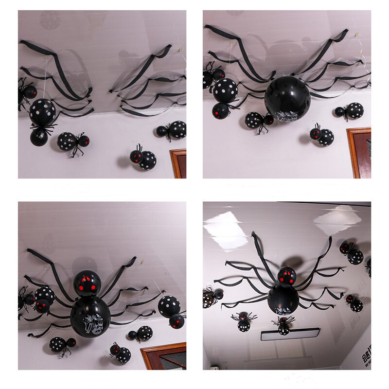 Cartoon Halloween Latex Balloon Giant Spider Balloon Combination Inflatable Toy Balloon Halloween Decoration Ball