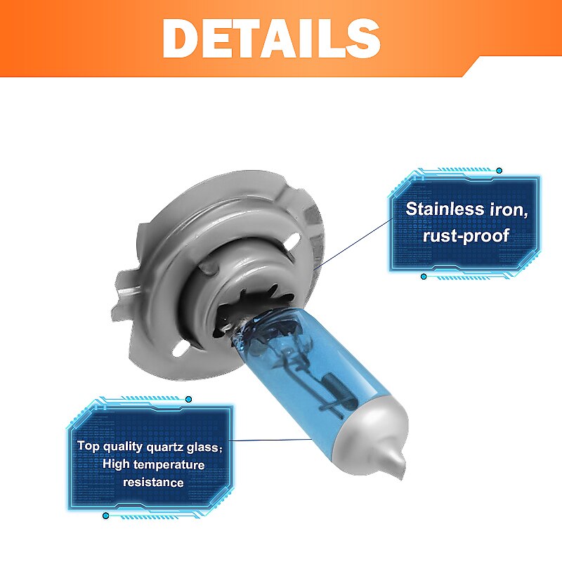 Eliteson 1 Stuk H7 Halogeen Lampen Voor Auto Koplamp 12V 24V 100W Front Lampen Auto Accessoires Geel fog Koplamp Xenon Auto
