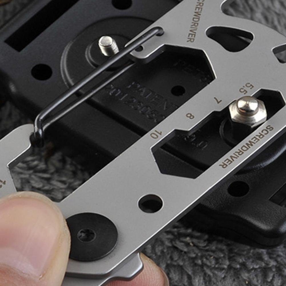 Hiking Climbing Stainless Steel Keychain Multi Tool Carabiner Bottle Opener