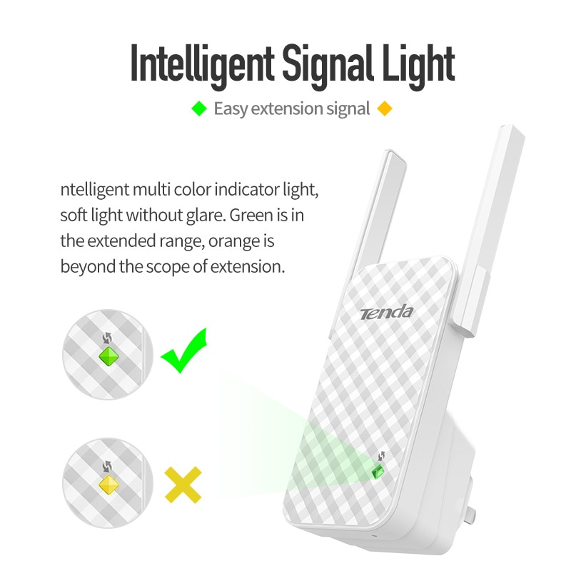 Tenda A9 300M Wireless WiFi Repeater, WiFi Signal Amplifier, WiFi Range Extender Expander Booster, Easy Setup, Plug and play