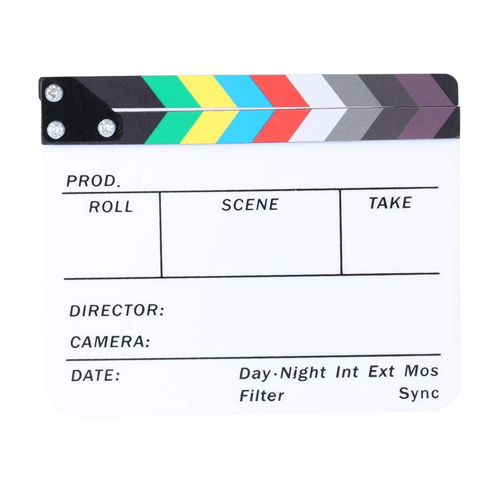 Réalisateur Film Clap Action scène claqueur conseil en bois Film Clap ardoise théâtre fête décoration Film claqueur conseil: Colorful 30x27CM