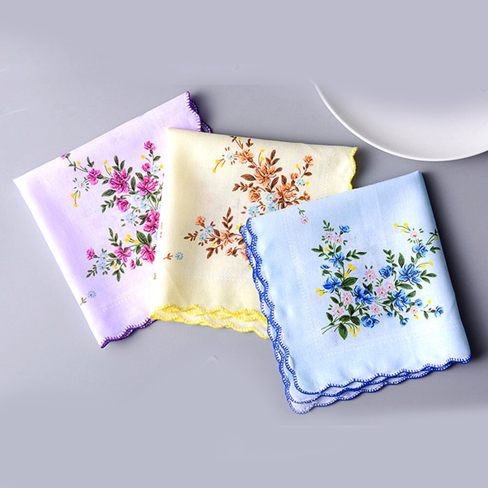 5 st vintage bomull damnäsdukar broderade fjärilsblomma näsduk blommiga damnäsdukstyger slumpmässig färg