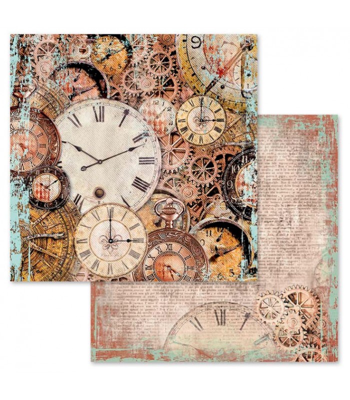 PAPELES SCRAP STAMPERIA 10ud 12x12 CLOCKWISE