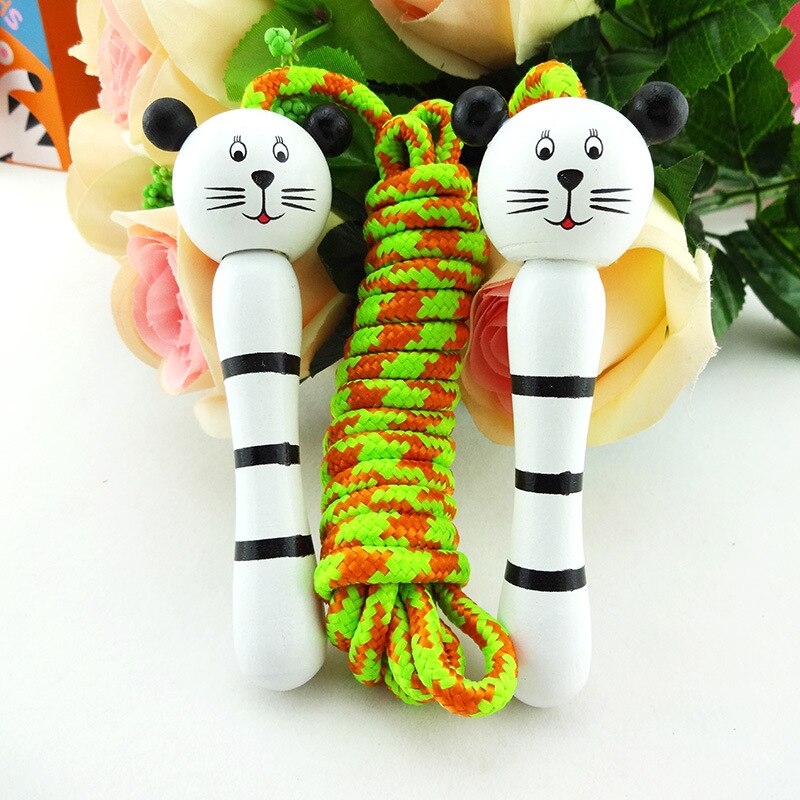 Animal Skipping Rope Wood Handle Children Kid Fitness Equipment Training Practice Speed Jump Ropes Corda Pular Gym