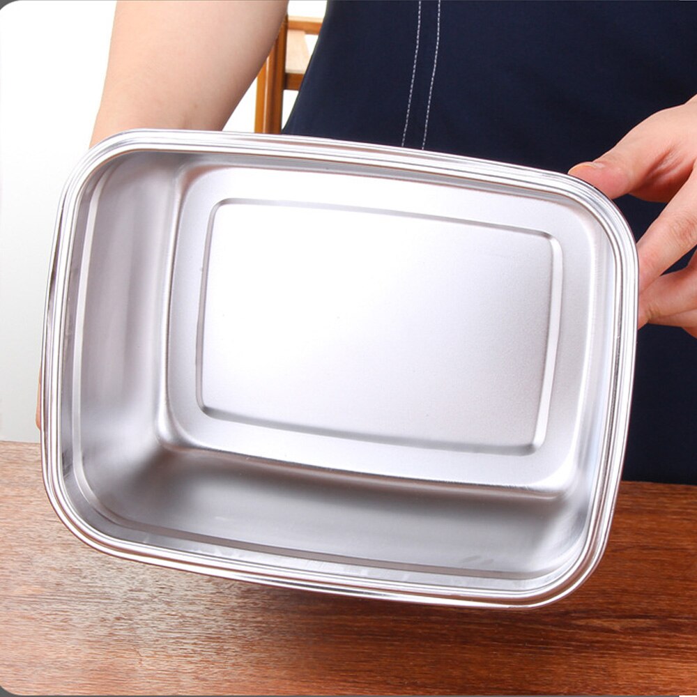 Stainless Steel Food Container Lunch Box Sealed Fresh-keeping with Lid Metal Bento Box Stock for Student Kids Dinnerware