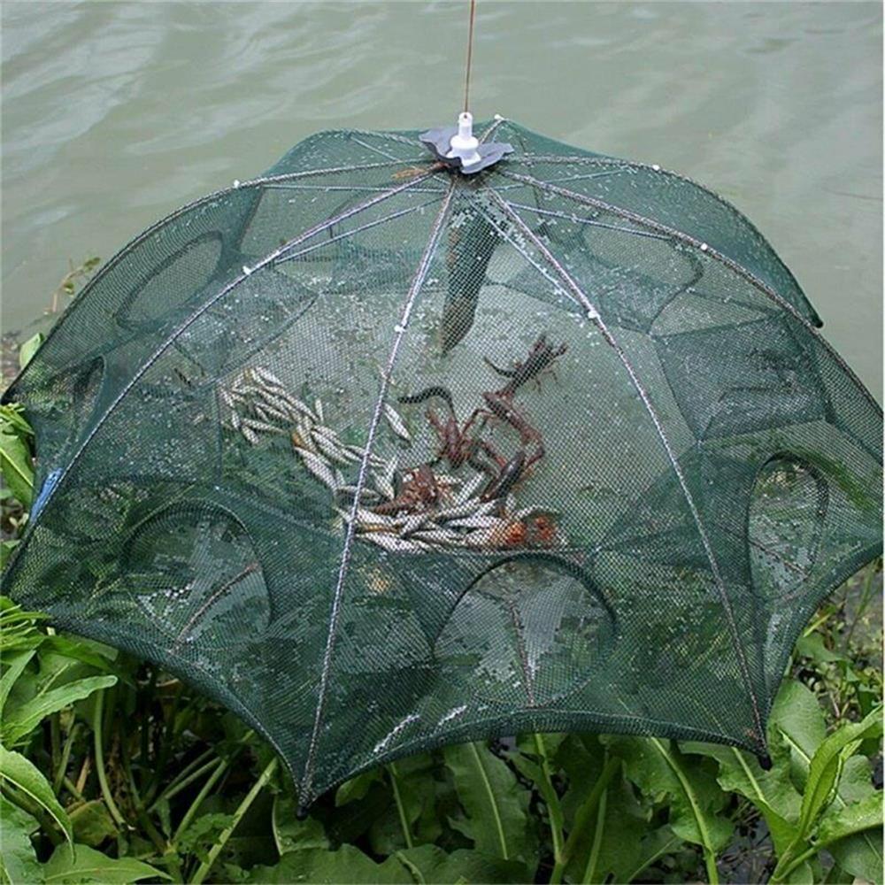 4/6/8/12/16 Holes Magic Fishing Trap Fish Net Nylon Mesh Full Automatic Foldable Crab Fish Net Easy Throw Fishing Accessories