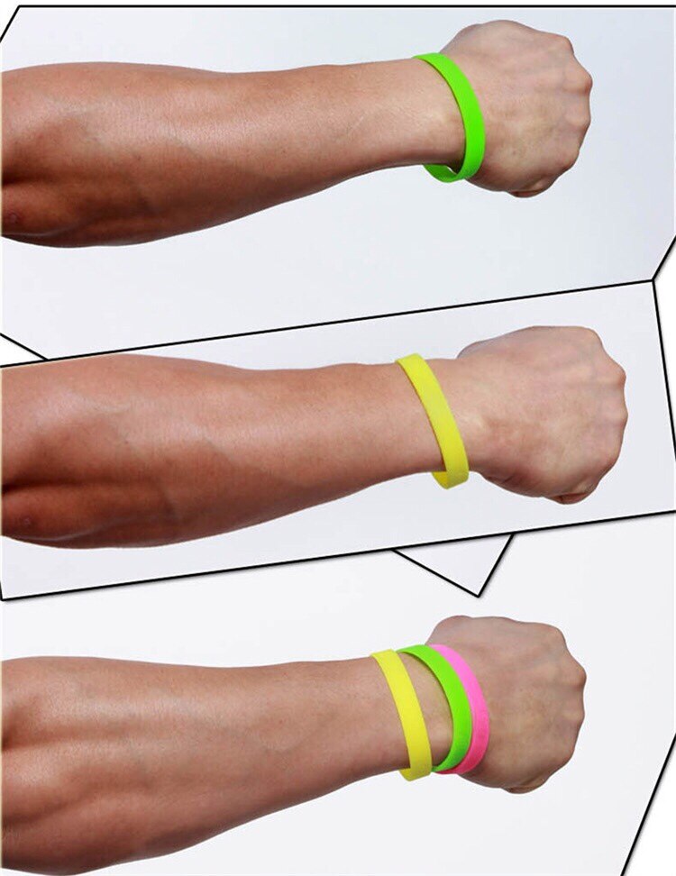 Silicone Rubber Wristband Flexible Wrist Band Cuff Bracelet Sports Casual Bangle For Women Men 12 Colors Bracelet