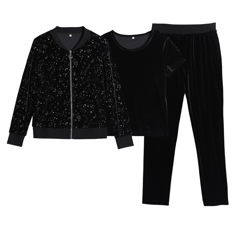 3 stuks herfst dames trainingspak sportkleding fluwelen losse jas + sweatshirt + broek hardloopjoggingbroek fitness workout casual set sportpak