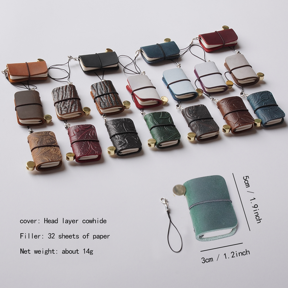 Ultra Mini notebook Traveler's manual Retro Leather style book Applicable to hang Decoration Diary book notepad 32 sheet 64 page