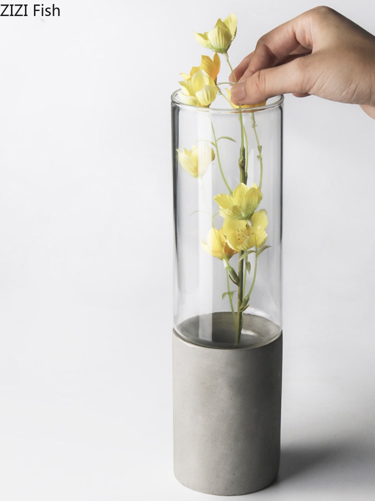 Modern Glass Vase Tabletop Vases Thydroponic Containers Flower Pot Home Decor Crafts Wedding Decoration