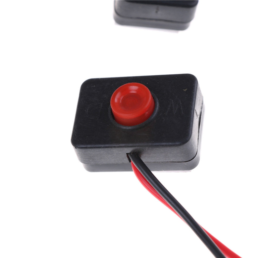 2Pcs Adhesive Base Push Button Action Wired Switch DC 12V 2AA dhesive Base Push Button for Car 3.5 x 2.5 x 15cm/ 1.4" x 1" x 5.9
