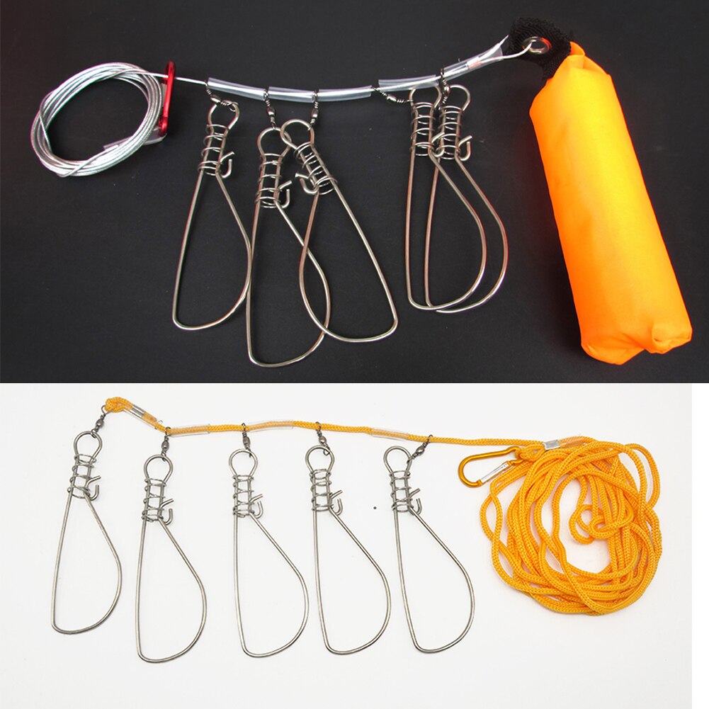 Stringer De Pêche Acier Inoxydable - 5 Boutons-pression