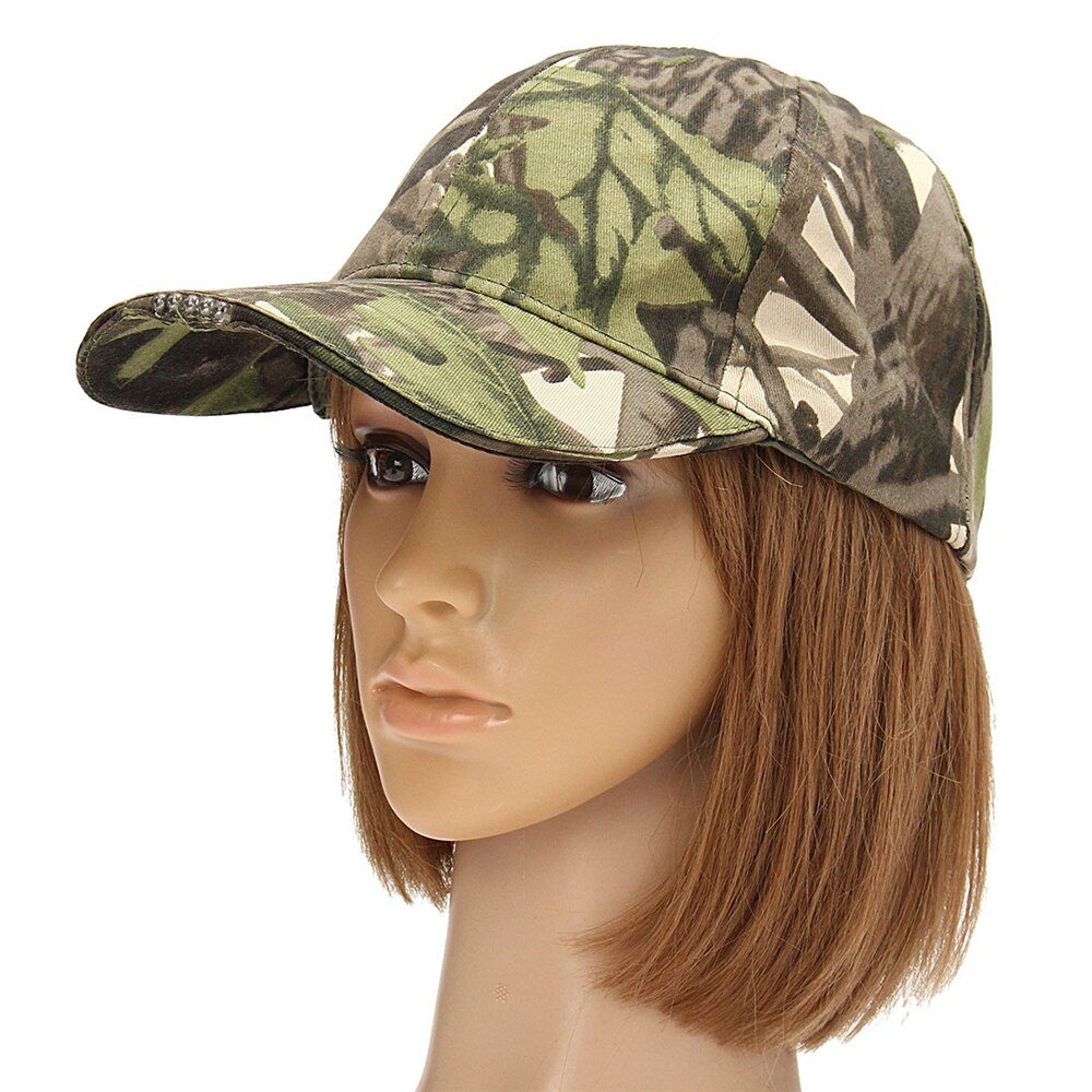 Gorra deportiva de algodón con 5 ledes, gorra con correa ajustable para exteriores con luces brillantes para adultos, adecuada para actividades al aire libre, camping