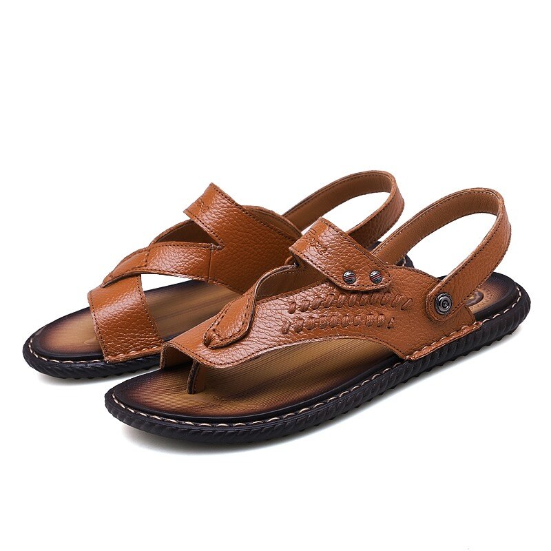 Mand herren læder ete sandles sandaler-mænd arbejde slide zandalias transpirables uomo sandel sandalias sandalet rasteira til