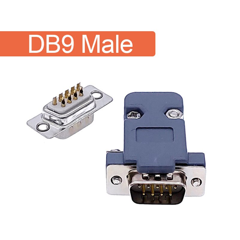 DB9 d-sub connectoren Plug rs232 9 pin jack socket adapter vrouwelijke Mannelijke DP9: Male Golden