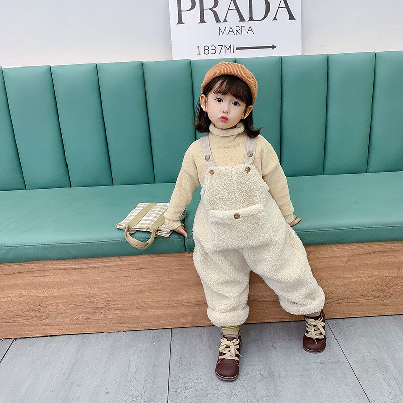 automne hiver nouveauté garçons et filles polaire salopette enfants épais dans l'ensemble