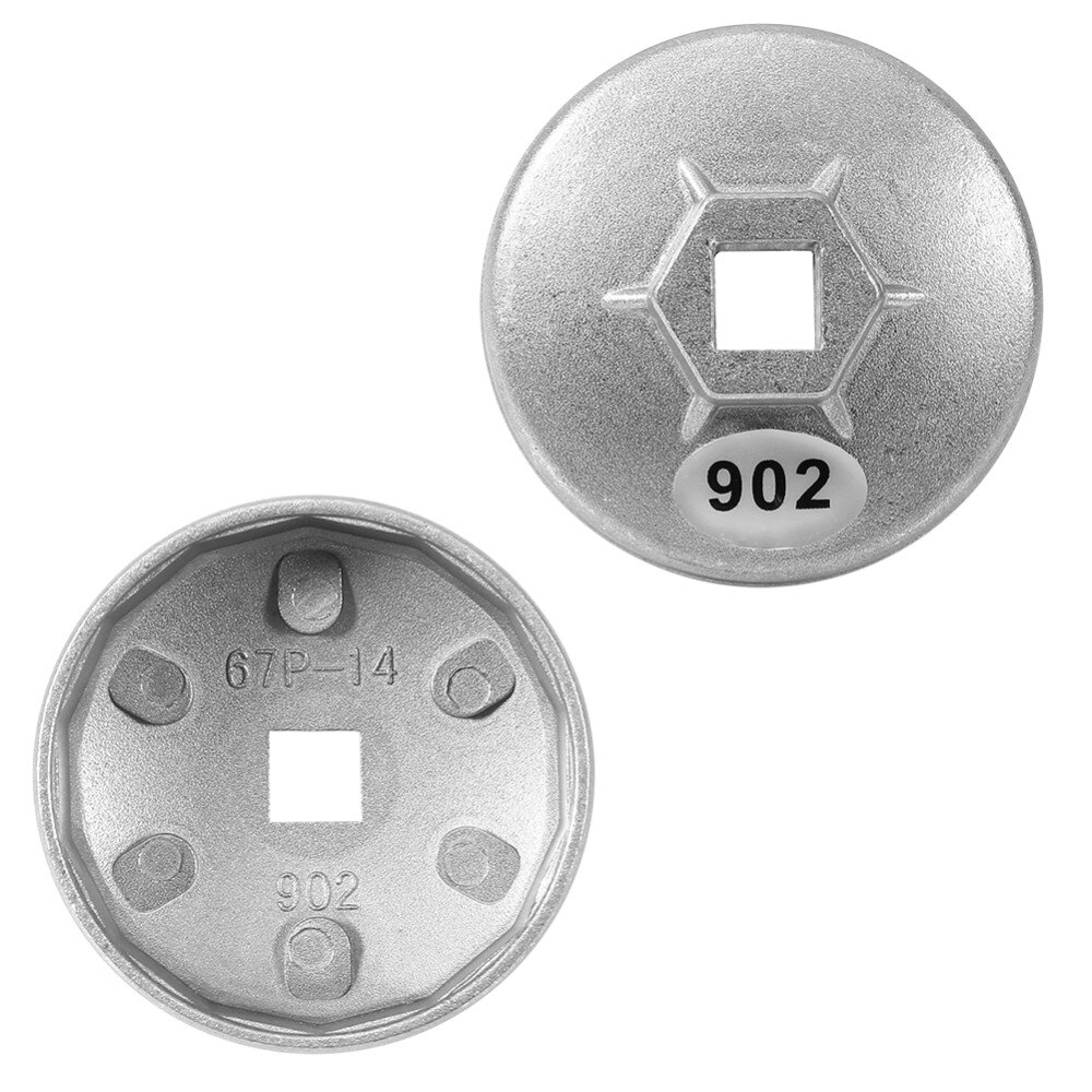 67Mm 14 Fluit Aluminium Cap Oliefiltersleutel Cartridge Auto Socket Remover Tool Aluminium Zilver
