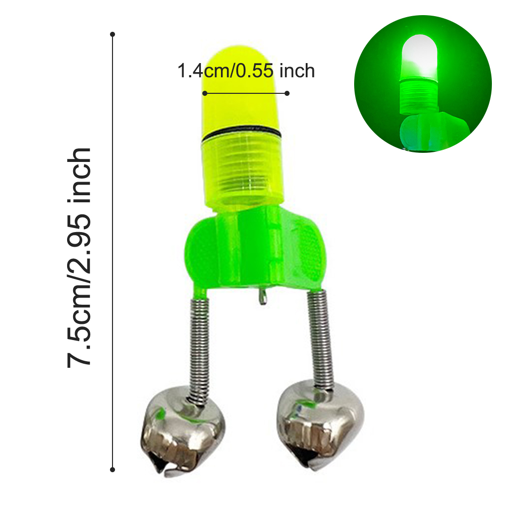 Cascabeles de pesca, caña de pescar nocturna, cebo para morder, luz de alarma, sonajero de pesca, picador de caña, accesorio de pesca de advertencia, 1-4 Uds.