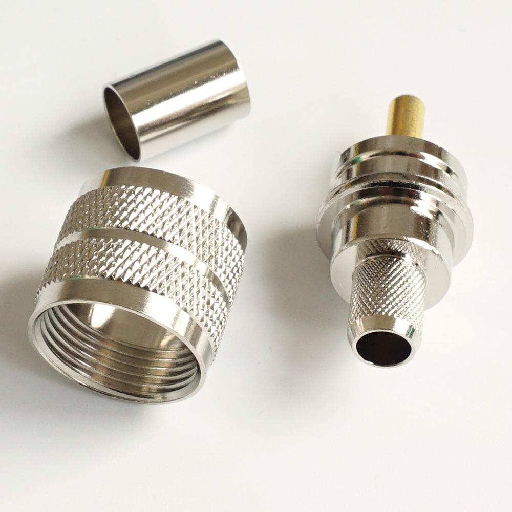 Connector Socket PL259 PL-259 SO239 So-239 Uhf Male Crimp Voor RG5 RG6 LMR300 RG304 5D-FB Kabel Rf Coaxiale adapters