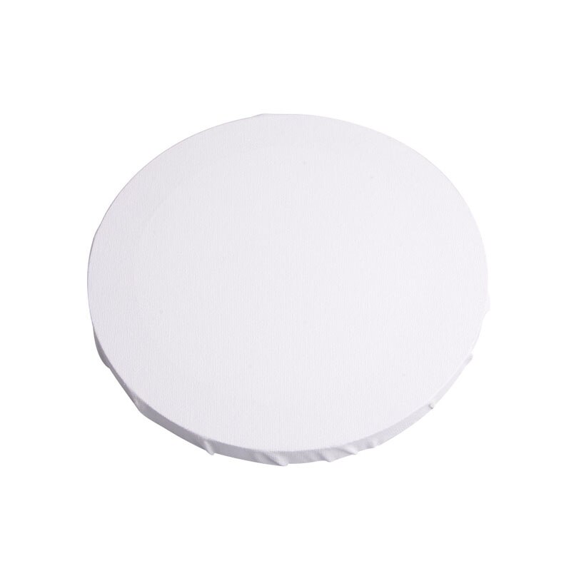 White Blank Panels Round Canvas Board Wooden Frame Art Artist Painting Crafts