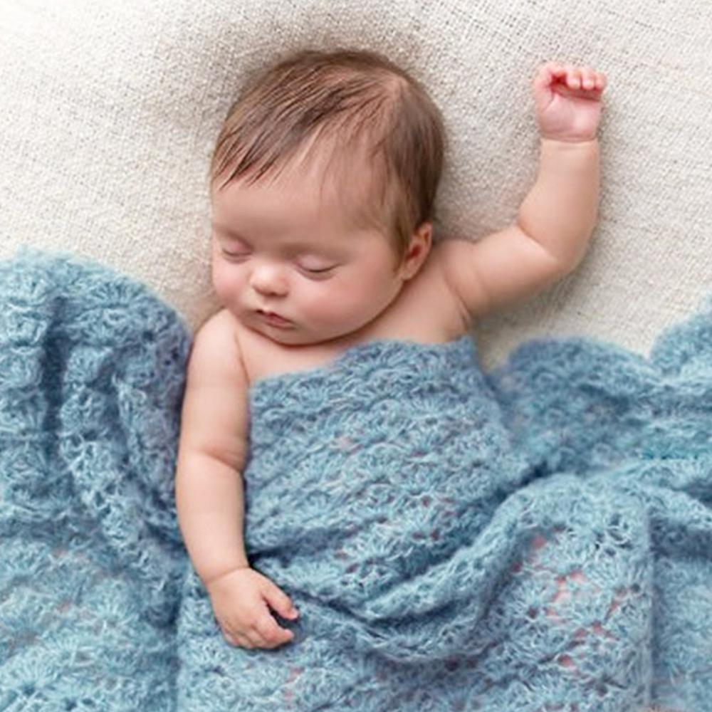 2 Pçs/set Trecho Cobertor Do Bebê Recém-nascido Envolve Fotografia Props Knit Envoltório Foto Pano Acessórios Cocar acessórios para o cabelo